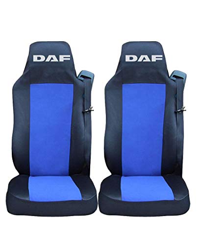 AutoCommerse Juego de 2 fundas para asientos de camión CF XF 106 Euro 6 LHD Camión HGV Negro y Azul
