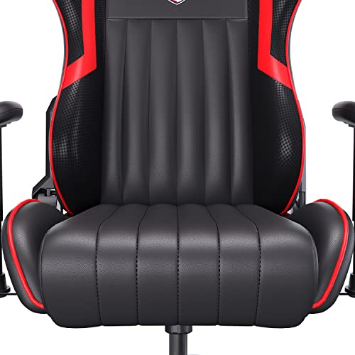 AutoFull Silla Gaming Ergon¡§?Mica Silla de Oficina Silla Gamer Cuero de PU Silla de Escritorio,Altura e inclinaci¡§?n Ajustables,Reposacabezas y Soporte Lumbar,Rojo (garant¡§AA de Tres a?os)