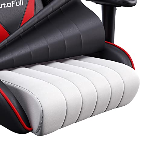 AutoFull Silla Gaming Ergon¡§?Mica Silla de Oficina Silla Gamer Cuero de PU Silla de Escritorio,Altura e inclinaci¡§?n Ajustables,Reposacabezas y Soporte Lumbar,Rojo (garant¡§AA de Tres a?os)