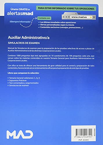 Auxiliar Administrativo de Corporaciones Locales. Simulacros de examen