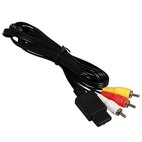 AV Cable, Audio Estéreo Video AV RCA Cable de alimentación para Gamecube/NGC/64/N64/SNES (1 pieza 1.75m/5.8ft)