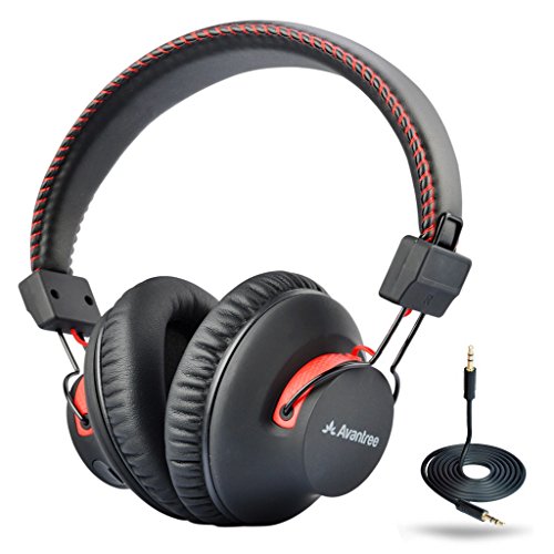 Avantree 40 Horas aptX Hi-Fi Auriculares Diadema Bluetooth Inalambricos para PC TV con micrófono, Over Ear Extra Cómodos y Ligeros, NFC, Inalámbrico con Cable Modo Dual - Audition