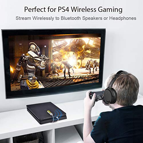 Avantree Leaf Bluetooth USB Dongle para PC PS4 PS5 Mac Nintendo Switch Juegos, Sin Controlador, aptX Baja LATENCIA Transmisor Adaptador Audio Transmisora Largo Alcance Inalámbrica