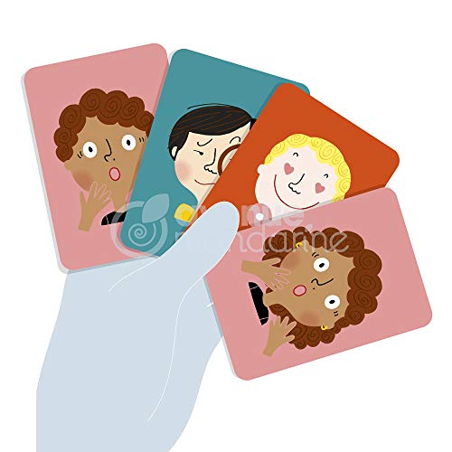 Avenue Mandarine - Jeu de 47 Cartes Emotwins - Jeu d'Association - Pour 2 à 4 joueurs - Reconnaissance des Visages et Émotions Associées - A Partir de 5 Ans - CO151C