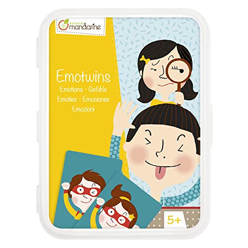 Avenue Mandarine - Jeu de 47 Cartes Emotwins - Jeu d'Association - Pour 2 à 4 joueurs - Reconnaissance des Visages et Émotions Associées - A Partir de 5 Ans - CO151C