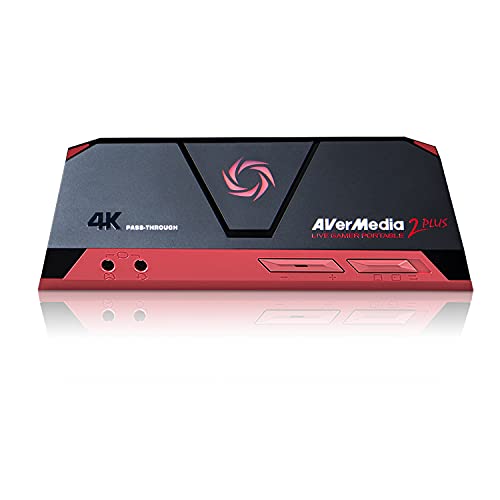 AVerMedia Live Gamer Portable 2 Plus, 4K Pass-Through, 4K Full HD 1080p60 USB Game Capture Ultra Low Latency, Grabar, Stream, Plug & Play, Party Chat para Xbox, Playstation, Nintendo Switch (GC513)