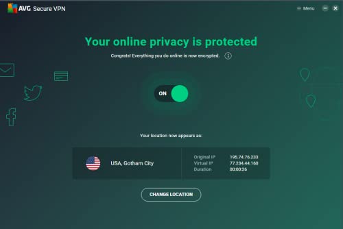 AVG Secure VPN 2021/2022 - Conexión Privada Virtual para proteger la privacidad | Multidispositivos | 10 dispositivos | 1 Año | En Caja