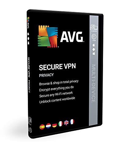 AVG Secure VPN 2021/2022 - Conexión Privada Virtual para proteger la privacidad | Multidispositivos | 10 dispositivos | 1 Año | En Caja