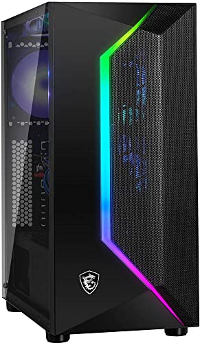AWD-IT - Juego de ordenador de juegos: AMD Ryzen 5 5600G 4,4 GHz Turbo CPU | B450M | 16 GB 3200MHz DDR4 | 1TB HDD | Windows 10 | MSI 100R Casos de juego | 24" Monitor, Teclado, Ratón y Auriculares