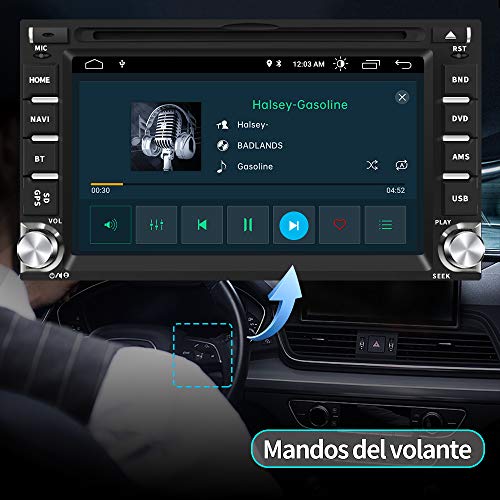 AWESAFE Android 10.0 [2GB+32GB] Radio 2 DIN Universal con 6.2 Pulgadas Pantalla, Autoradio 2 DIN con CD DVD/WiFi/Navegador GPS/Bluetooth/Mandos Volantes/RDS/USB/SD/Subwoofer/Mirror Link