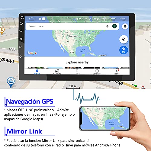 AWESAFE Android 10.0 [2GB+32GB] Radio Pantalla para Ford Focus Mk2 2004-2011 con 9 Pulgadas Pantalla Táctil para Coche, Autoradio con Bluetooth/GPS/FM/WiFi/USB/RCA, Apoyo Mandos Volante, Aparcamiento