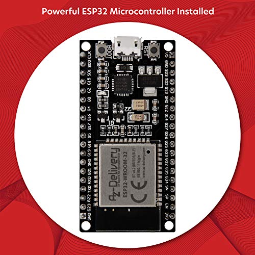 AZDelivery ESP32 ESP-WROOM-32 NodeMCU Modulo WiFi + Bluetooth Dev Kit C Placa de Desarrollo 2.4 GHz Dual Core con Chip CP2102 (sucesor del ESP8266) Compatible con Arduino con E-Book Incluido!