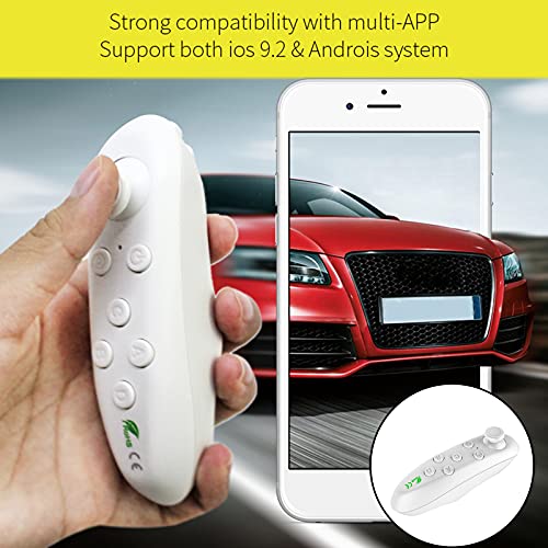 B Blesiya Gamepad - Mando inalámbrico para videojuego, para smartphone, PC, 3D, gafas de realidad virtual, juego de películas, selfie, ratón y ordenador portátil, color blanco