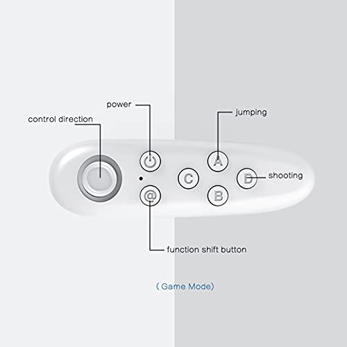 B Blesiya Gamepad - Mando inalámbrico para videojuego, para smartphone, PC, 3D, gafas de realidad virtual, juego de películas, selfie, ratón y ordenador portátil, color blanco