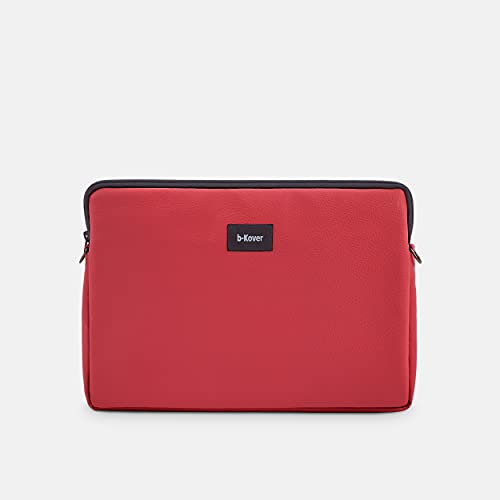 b-Kover Funda de Piel Vegana para portátil 13 de Pulgadas, Impermeable y con Cremallera, Ideal para IR al Trabajo, la Escuela o de Viaje, Fabricado en España