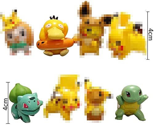 Babioms Mini figuras de 8 piezas Juego de accesorios para fiestas de cumpleaños Cupcake Figuras decorativas para tartas Ideal para fiestas de cumpleaños Ideal para niños y niñas