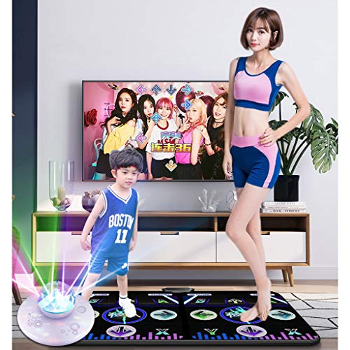 Bailar esteras doble Familia TV somatosensoriales juegos espesado inalámbrica Yoga manta de 30 mm con cremallera esteras de sorteo atmósfera etapa de la luz, tarjeta de memoria 8G ( Color : Black )