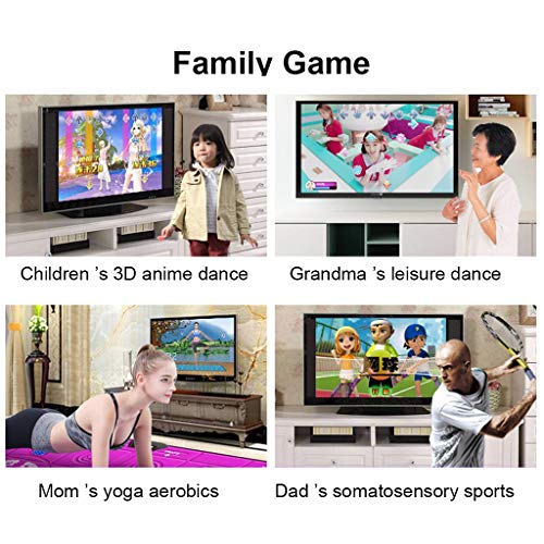 Bailar esteras doble Familia TV somatosensoriales juegos espesado inalámbrica Yoga manta de 30 mm con cremallera esteras de sorteo atmósfera etapa de la luz, tarjeta de memoria 8G ( Color : Black )