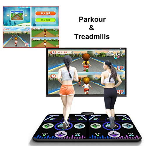 Bailar esteras doble Familia TV somatosensoriales juegos espesado inalámbrica Yoga manta de 30 mm con cremallera esteras de sorteo atmósfera etapa de la luz, tarjeta de memoria 8G ( Color : Black )