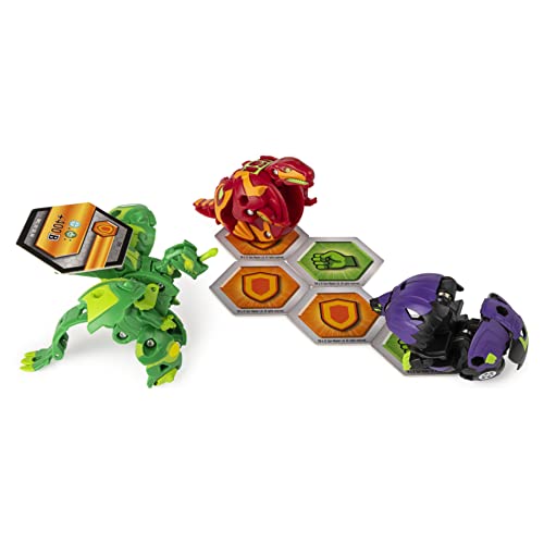 Bakugan Paquete de 3 Figuras de acción coleccionables Dragonoid Ultra, Armadura Alianza