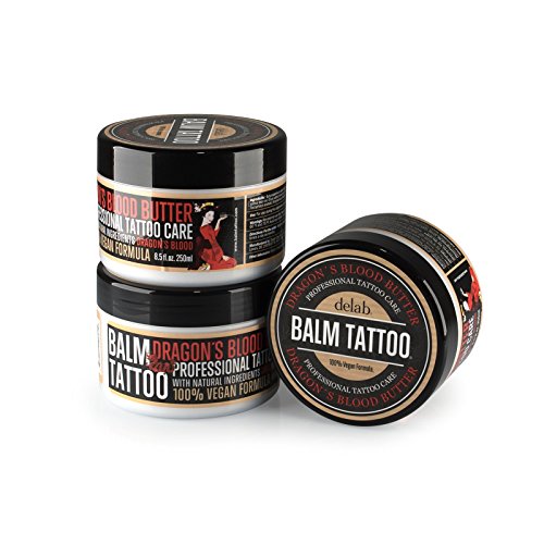 Balm Tattoo Dragon's Blood - Manteca vegana hidratante para durante y después de tatuarse, estrecha los poros para evitar que los colores se desvanezcan