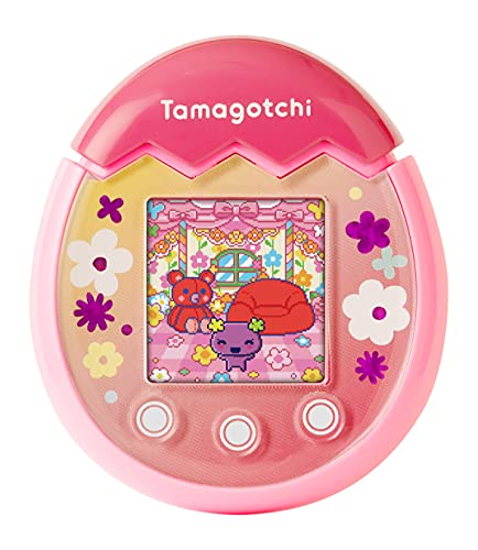 bandai españa,s.a Tamagotchi Pix, Mascota Virtual Color rosa, Floral