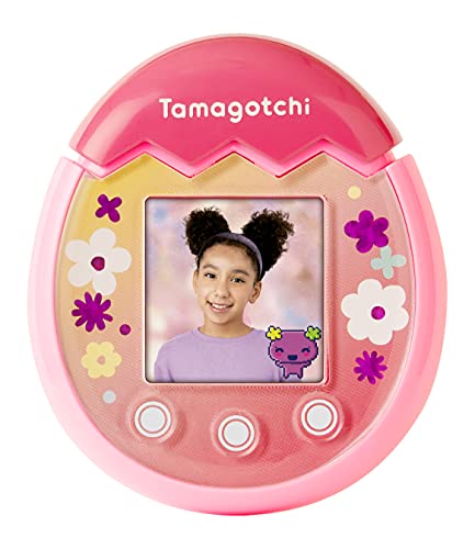bandai españa,s.a Tamagotchi Pix, Mascota Virtual Color rosa, Floral
