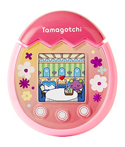 bandai españa,s.a Tamagotchi Pix, Mascota Virtual Color rosa, Floral
