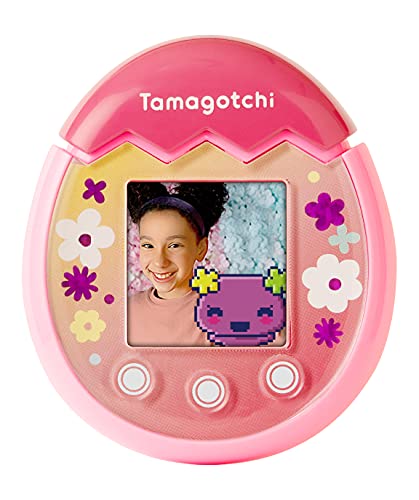 bandai españa,s.a Tamagotchi Pix, Mascota Virtual Color rosa, Floral