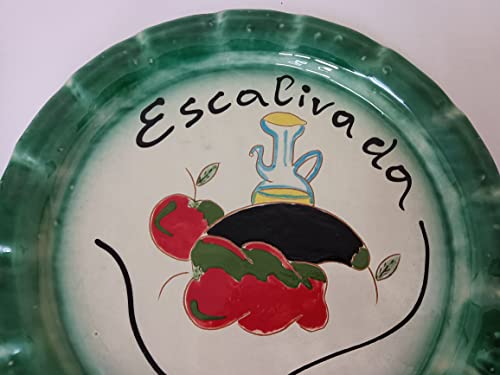 BANDEJA DE CERÁMICA ESCALIVADA DE 32CM. Exclusiva. Novedad. Oportunidad. Hecho a mano. Artesanos de España. ENVÍO GRATIS.