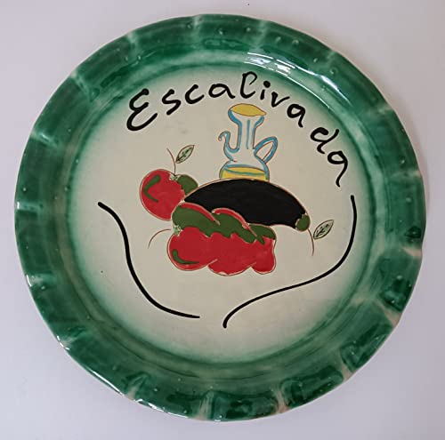 BANDEJA DE CERÁMICA ESCALIVADA DE 32CM. Exclusiva. Novedad. Oportunidad. Hecho a mano. Artesanos de España. ENVÍO GRATIS.