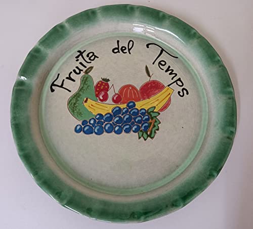 BANDEJA DE CERÁMICA FRUTA DEL TIEMPO DE 32CM. Exclusiva. Novedad. Oportunidad. Hecho a mano. Artesanos de España. ENVÍO GRATIS. "Fruita del temps"