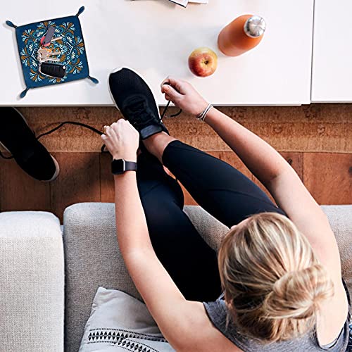 Bandeja de dados Mandala Boho Indian Bohemia Dice Rolling Tray Holder Caja de almacenamiento para RPG D&D Dice Tray y juegos de mesa, doble cara plegable portátil de piel sintética