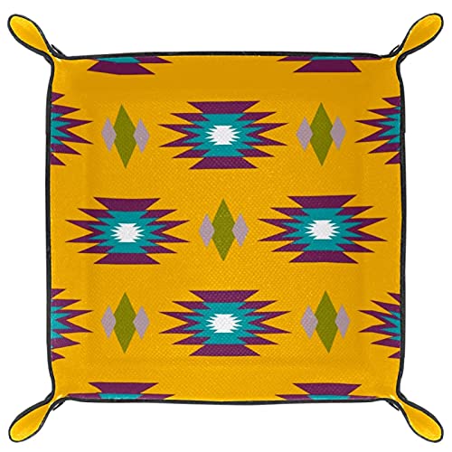 Bandeja de dados plegable de piel sintética para RPG Dice Gaming D & D y otros juegos de mesa india azteca