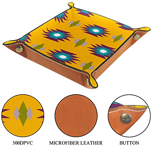 Bandeja de dados plegable de piel sintética para RPG Dice Gaming D & D y otros juegos de mesa india azteca