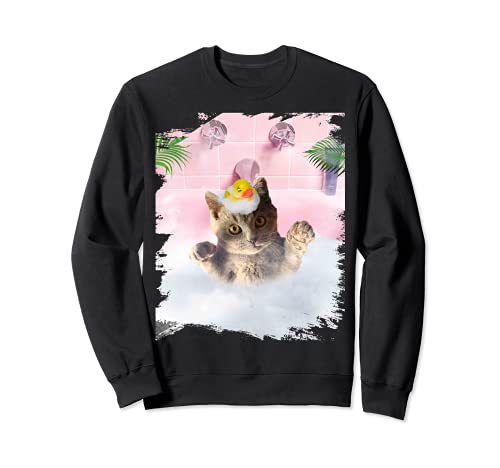 Baño de palmas lindo gatito de autocuidado para gatos Sudadera