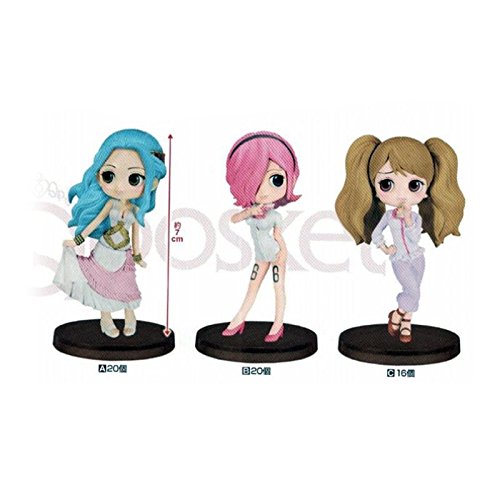 Banpresto 80275 - One Piece Qposket Set of 3 - Nefeltari Vivi, Vinsmoke Reiju, Charlotte Pudding - 7cm
