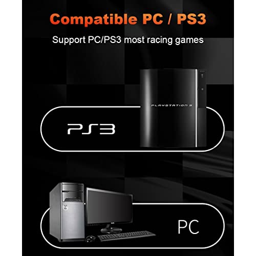 Baoblaze Volante del Juego de PC, Vibración de La Fuerza de Conducción de 90 Grados para PS3 / PC