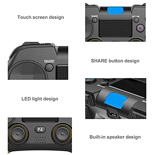 BAOZUPO Controlador PS4 Controlador de juegos Bluetooth Gamepad inalámbrico para consolas PS4, PC, Android, STEAM, Controlador con panel táctil Función de audio de vibración dual, Uso compartido insta