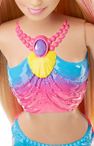 Barbie Dreamtopia, muñeca Sirena Luces de Arcoíris, regalo para niñas y niños 3-9 años (Mattel DHC40)