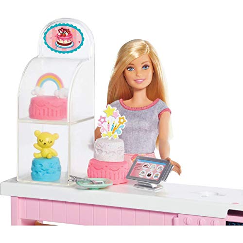 Barbie y su pastelería, muñeca con cocina y accesorios, regalo para niñas y niños 3-9 años (Mattel GFP59)