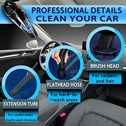 Barley Direct Aspirador De Mano Sin Cable, Aspirador Coche Potente 4500PA 120W, Aspiradora Seco Y Húmedo USB 3 Horas Carga Rápida 20Min Tiempo De Trabajo HEPA Filtro Lavable, para Pelos Casa Oficina