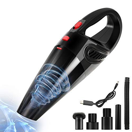 Barley Direct Aspirador De Mano Sin Cable, Aspirador Coche Potente 4500PA 120W, Aspiradora Seco Y Húmedo USB 3 Horas Carga Rápida 20Min Tiempo De Trabajo HEPA Filtro Lavable, para Pelos Casa Oficina