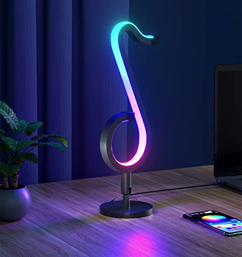 Barra de Luz LED, Lámpara de Escritorio RGB, Retroiluminación de Sincronización de Música de Escritorio Montada en La Pared, Control Remoto del Botón de Aplicación, para Dormitorio, PC, TV, 1 Pieza