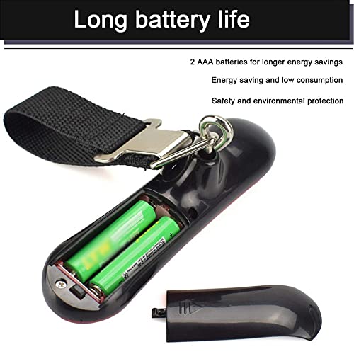 BáScula De Equipaje Digital, BáScula De Equipaje De Viaje, 50 Libras / 50 Kg, Pantalla LCD con RetroiluminacióN Azul, BáScula MóVil con Correa Resistente Y Gancho De Metal, Estilo De Lujo