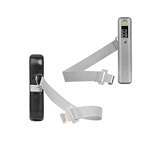 BáScula De Equipaje Digital, BáScula De Equipaje De Viaje, 50 Libras / 50 Kg, Pantalla LCD con RetroiluminacióN Azul, BáScula MóVil con Correa Resistente Y Gancho De Metal, Estilo De Lujo