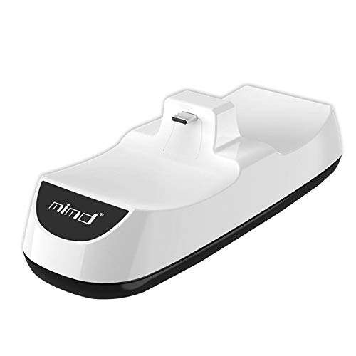 Base de carga dual, controlador cargador de la estación de soporte compatible con reemplazo para PS5 PlayStation 5 Dual Sense Controller Twin Slot (blanco)