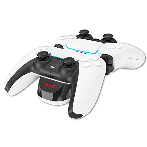 Base de carga dual, controlador cargador de la estación de soporte compatible con reemplazo para PS5 PlayStation 5 Dual Sense Controller Twin Slot (blanco)