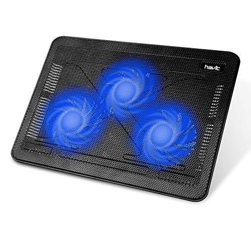 Base Refrigeracion Portatil Ventilador PC laptop cooler HAVIT HV-F2056 Ventilador Portatil de 15,6 a 17 Pulgadas con Puerto USB (Azul)