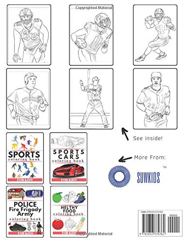 BASEBALL STARS Coloring Book For Kids: Super Athletes: 1